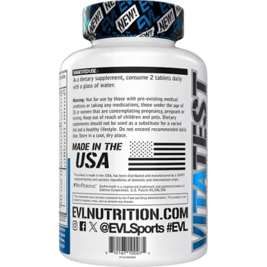 Evlution Nutrition VitaTest - Vitamins & Testosterone Support - 45 Servings image {2}