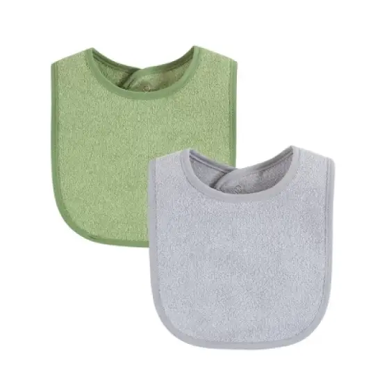 Hudson Baby Drooler Bib with Waterproof Lining, Blue Lime, One Size image {4}