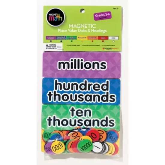 Dowling Magnets Magnetic Place Value Disks & Headings, Grades 3-6 image {1}