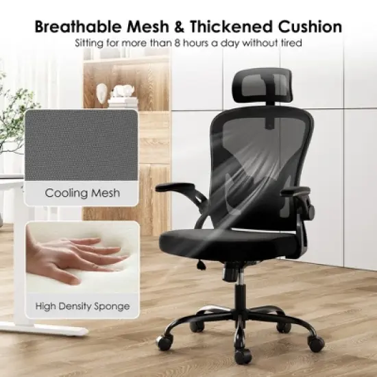 SKRAN Ergonomic Office Chair, High Back Computer Chair with Headrest and Adjustable Lumbar Support for Home Office Gaming Study image {5}