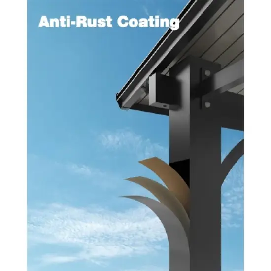 Outdoor Metal Reclining Gazebo Hardtop Reclining Pergola for Patios, Decks, Porches, Lawns and Backyards Wall Mounted Reclining Metal Awning image {6}