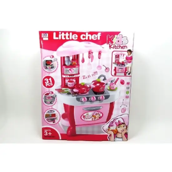 Link Worldwide Little Chef 31pc Set Deluxe Kitchen Appliance Cooking Play Set With Lights & Sound - Pink image {3}
