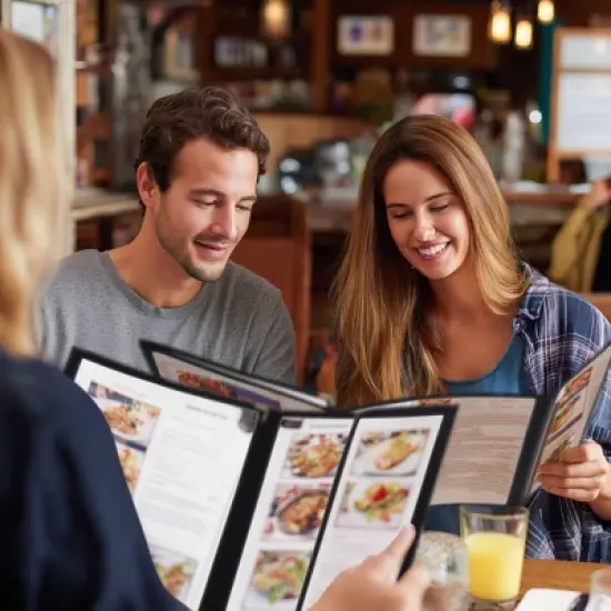 WeChef 30 Pcs Restaurant Menu Covers Trifold for 8.5x11" 3 Page 6 View & 4.25x11" Half Page for Wine List Drink cafe Bar image {7}