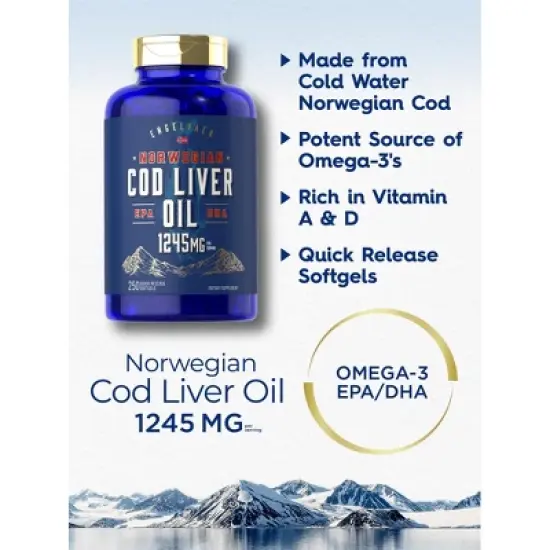Carlyle Cod Liver Oil Softgels | 1245mg | 250 Count image {3}