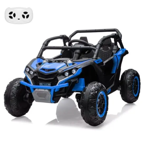 2 Seater Ride On UTV, Kids Electric Ride On Car,  24V Powered Riding Toy UTV, Off-Road UTV Toy with Remote Control, LED Lights, Music for Toddlers 3+ image {6}