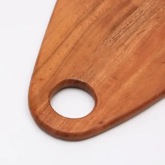 SEVOBAL Serving Platters Handmade Teak Wood Cheese and Bread Board with Natural Symmetry Modern Design for Cakes, Appetizers, Brown, 10"*16"*0.62" image {3}