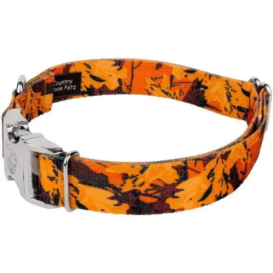 Country Brook Petz Premium Orange Sunset Camo Dog Collar image {1}