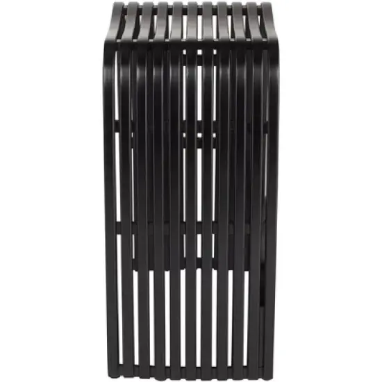 Studio 55D Bamboo Bar Stool Rick Black 24" High Modern with Footrest for Kitchen Counter Island Home Shed Desk Office image {5}