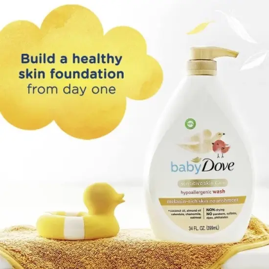 Baby Dove Rich Moisture Sensitive Skin Hypoallergenic Baby Wash - 34oz image {5}