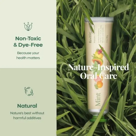 Fluoride-Free Prebiotic Toothpaste &ndash; Mint Tooth Gel &ndash; Revitin &ndash; 3.4 oz (Pack of 3) image {5}