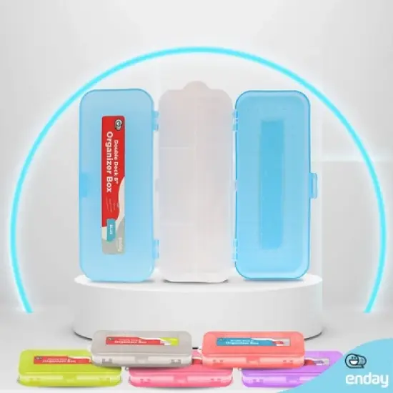 Enday 8" Double Desk Organizer Box image {4}