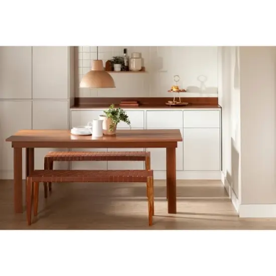 Balka Woven Leather Bench Brown - South Shore image {1}