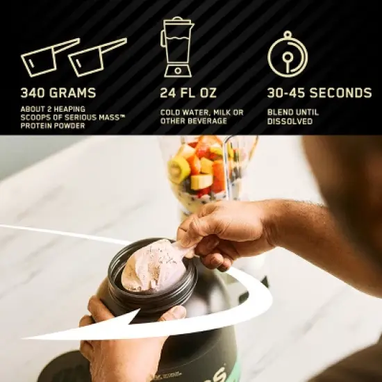 Optimum Nutrition Serious Mass 100% Whey Protein Powder - Chocolate - 2.96lbs - 4 Servings image {7}