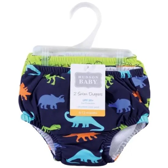 Hudson Baby Infant and Toddler Boy Swim Diapers, Dinosaurs image {1}