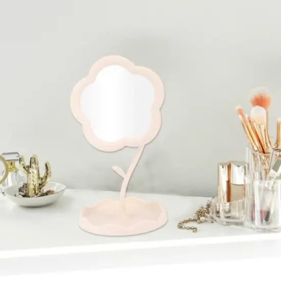 Unique Bargains Sunflowers Desktop Cosmetic Mirror 1 Pc image {2}