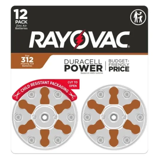 Rayovac Hearing Aid Battery Size 312 12pk - Brown: 1.4V Single-Use Batteries image {8}