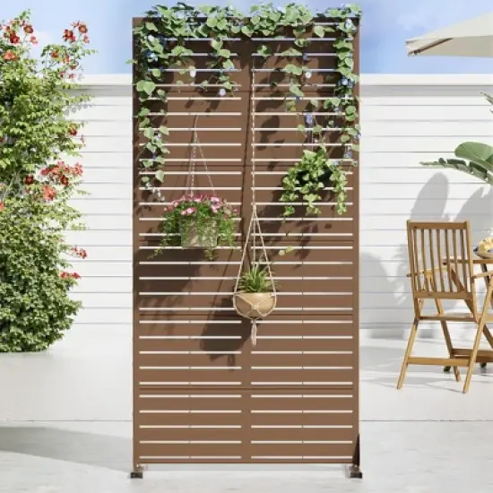 Classic Rectangular Galvanized Sheet Screen with Blinds, Outdoor Partition Garden Screen image {6}