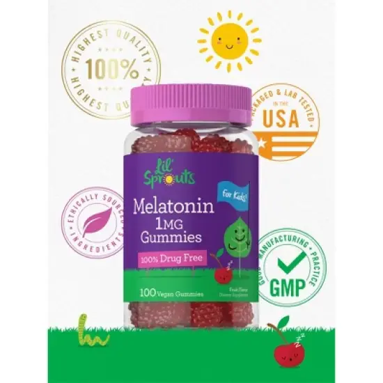 Carlyle Kids Melatonin Gummies | 1 mg | 100 Count | Fruit Flavor image {5}