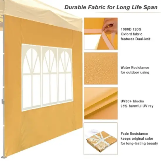 InstaHibit Privacy Window Sidewall UV30+ Fits 10x10ft Canopy Gazebo 1 Piece image {4}