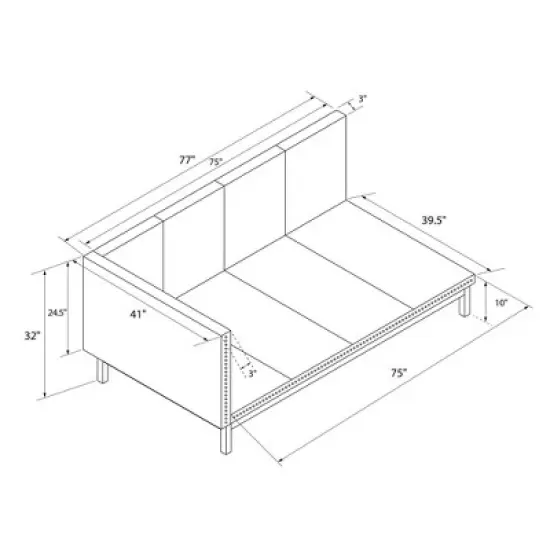 Dalila Upholstered Daybed - Room & Joy image {13}