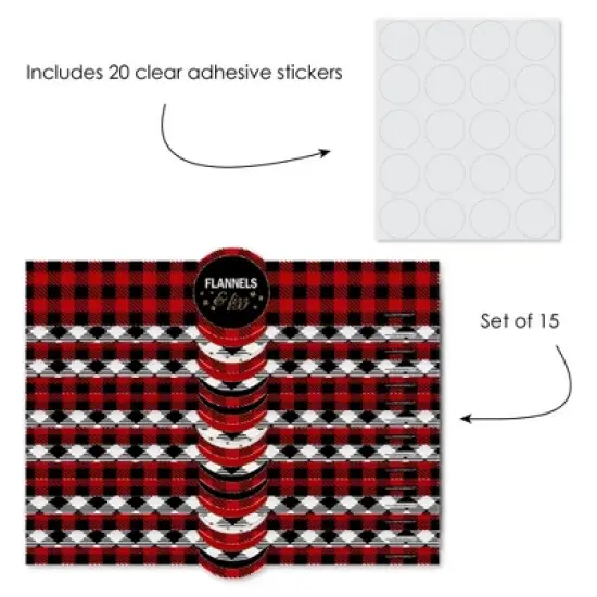 Big Dot of Happiness Flannel Fling Before the Ring - DIY Party Supplies - Buffalo Plaid Bachelorette Party DIY Wrapper Favors and Decor - Set of 15 image {1}