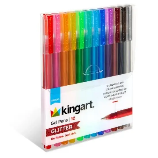 KINGART Gel Pens 12 Glitter Colors image {8}