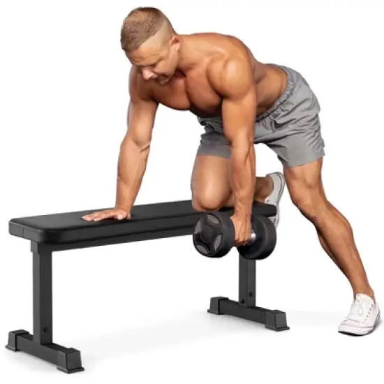 Costway 660LBS Heavy Duty Flat Weight Bench for Multipurpose Full Body Strength Training image {9}