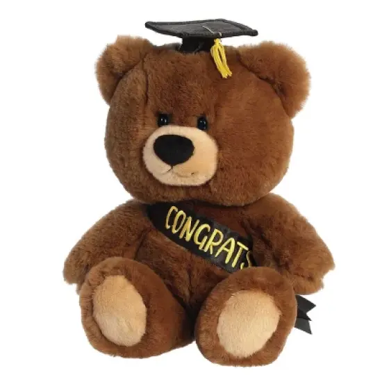 Aurora Graduation 10.5" Hugga-Wug Bear Brown Stuffed Animal image {4}