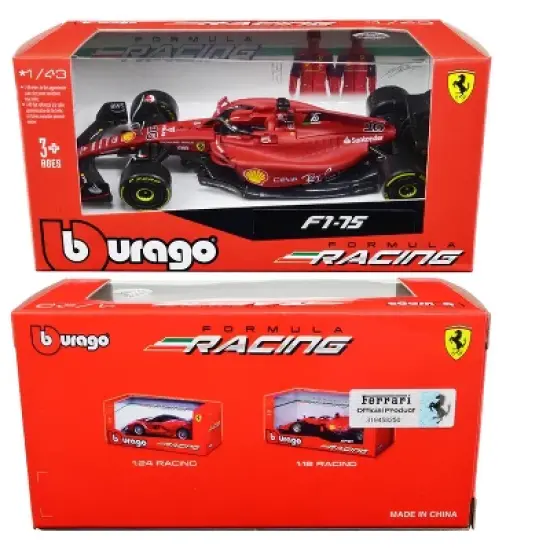 Ferrari F1-75 #16 "Ferrari Racing" F1 World Championship (2022) "Formula Racing" Series 1/43 Diecast Model Car by Bburago image {2}