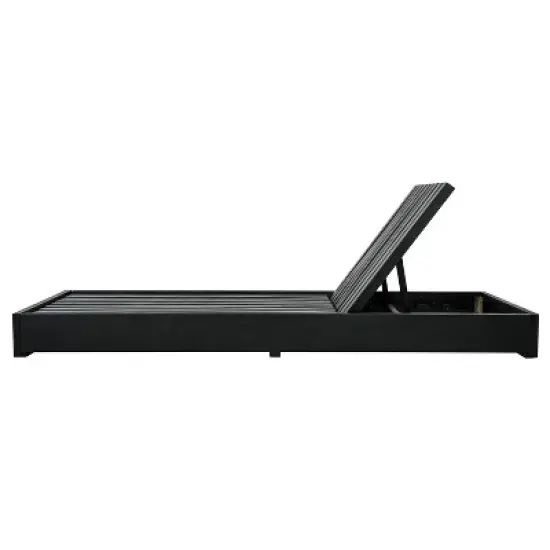 Christopher Knight Home Ian Acacia Wood Armless Adjustable Chaise Lounge with 4" Thick Cushion image {6}