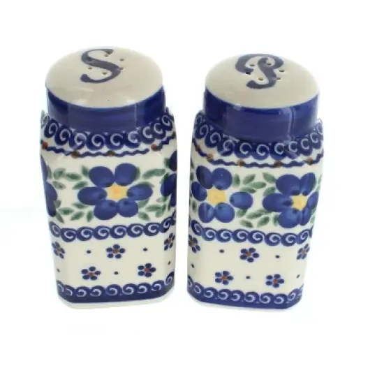 Blue Rose Polish Pottery 320 Vena Large Salt & Pepper Shakers image {10}