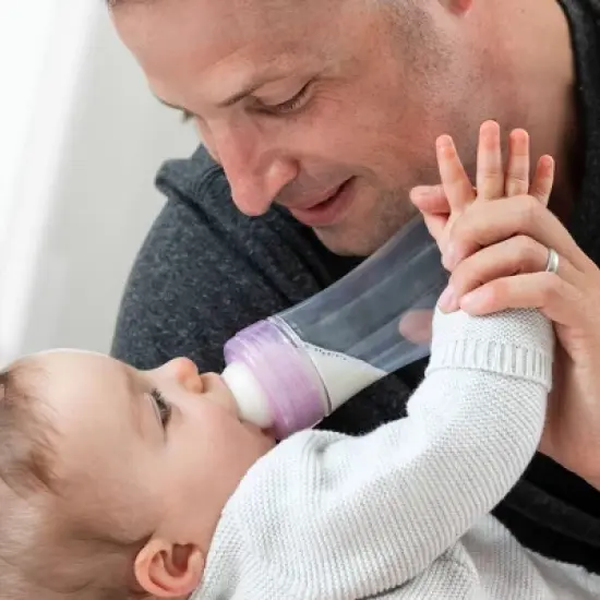 Chicco Duo Deluxe Hybrid Baby Bottle Gift Set with Invinci-Glass Inside/Plastic Outside - Gray - 10pc image {4}