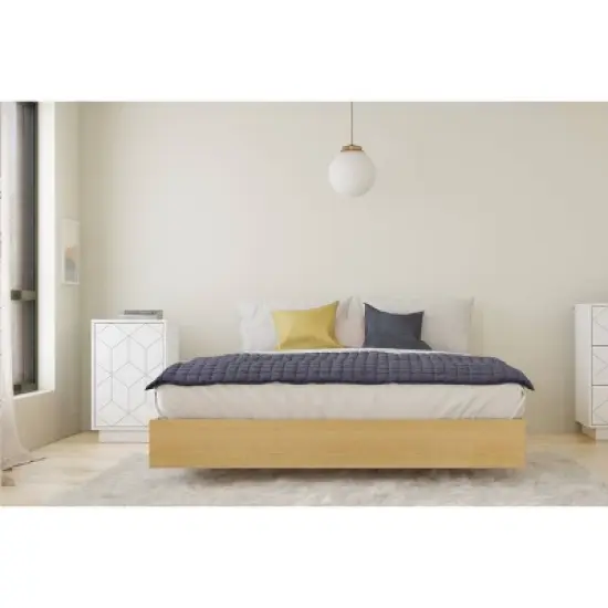 2pc Baracuda Bedroom Set Natural Maple/White - Nexera image {6}