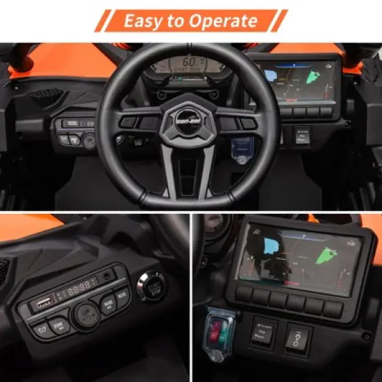 Kids Ride On Car, Licensed Can-Am 12V Ride On UTV w/Dual Motors, Remote Control & All-Terrain Tires image {3}