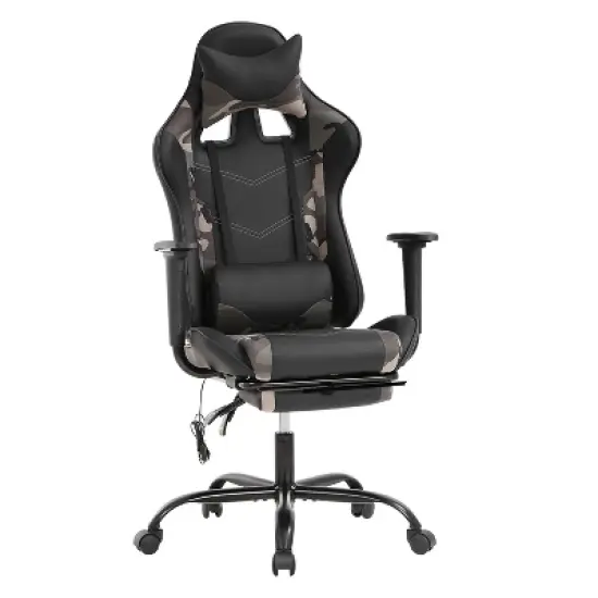 BestMassage Racing Gaming Chair Office Massage Chair with Massage Function Lumbar Support PU Leather for Adult image {9}