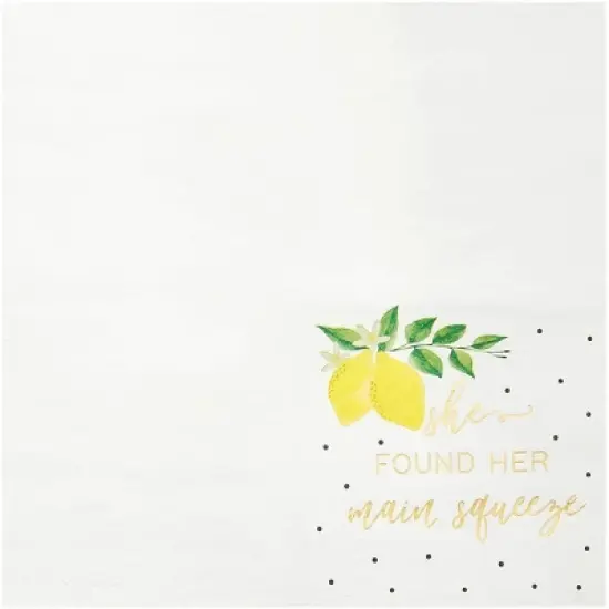 Sparkle and Bash 100 Pack She Found Her Main Squeeze Napkins, Lemon Party Supplies for Bridal Shower image {5}