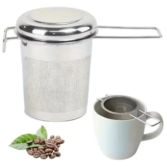 Kitcheniva Stainless Steel Tea Filter Strainer with Extended Handle image {2}