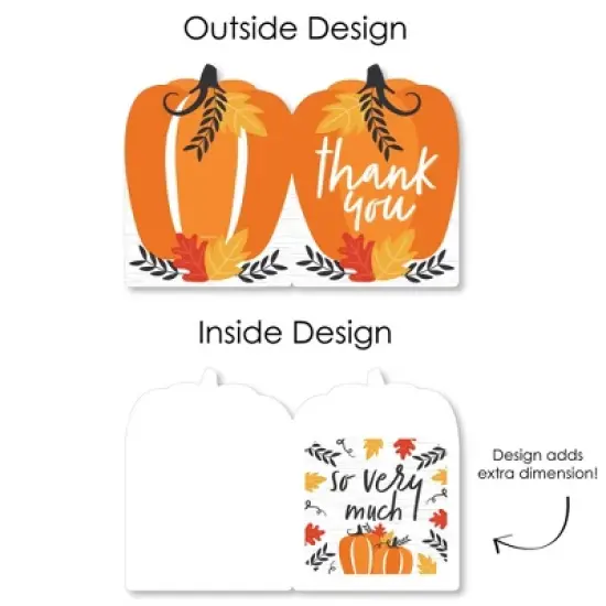 Big Dot of Happiness Fall Pumpkin - Thank You Giant Greeting Card - Big Shaped Jumborific Card - 16.5 x 22 inches image {4}