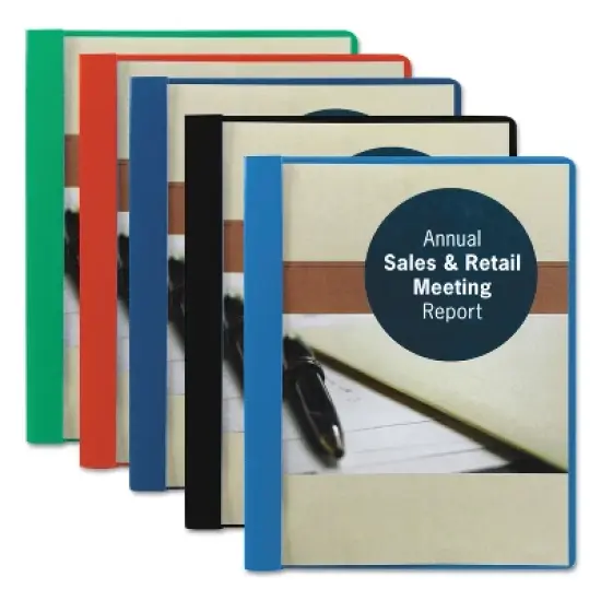 Smead Poly Report Cover Tang Clip Letter 1/2" Capacity Clear/Dark Blue 25/Box 87455 image {6}