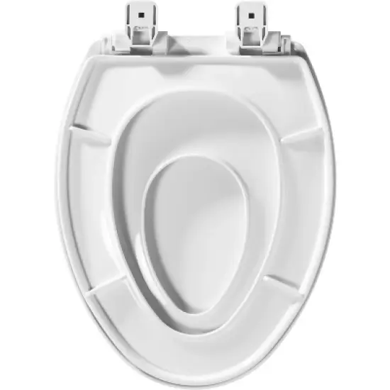 Mayfair by Bemis Little2Big Never Loosens Elongated Plastic Children's Potty Training Toilet Seat with Slow Close Hinge - White image {7}