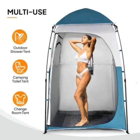 VINGLI 6.8FT Shower Tent, Large Instant Pop Up Shelter with Mesh Floor & Carrying Bag, Privacy Changing Room Tent for Camping image {5}