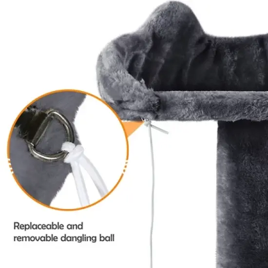 Yaheetech 61.5"H Cat Tree with 2 Condos for Kittens Small Cats image {7}