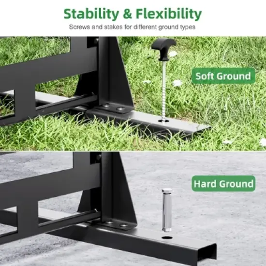 Lirago 72 in Galvanized Metal Garden Privacy Screen & Fence image {4}