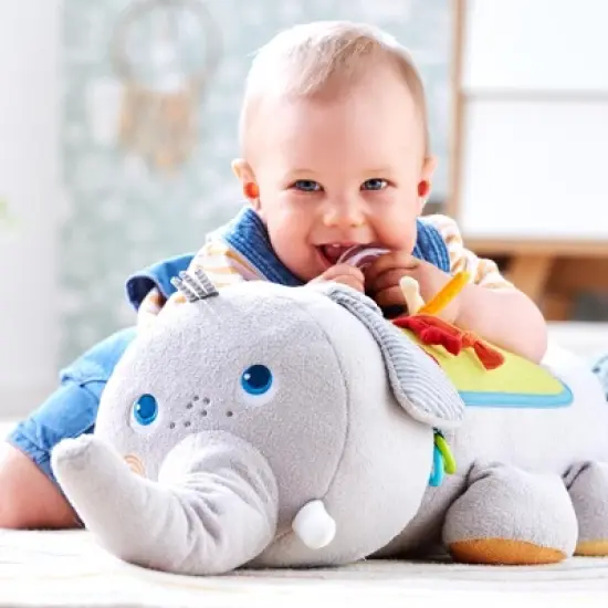 HABA Discovery Elephant - Oversized Plush Sensory Activity Toy for Baby Nursery's - Ages 6 Months + image {1}