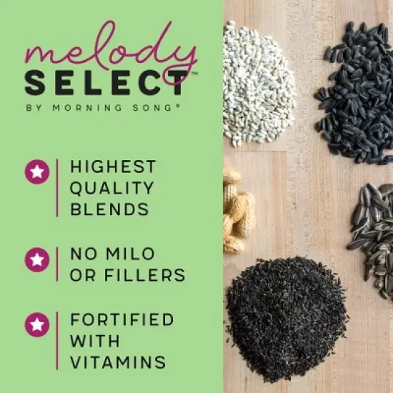 Melody Select 5lb Waste Free Nut & Fruit Wild Bird Food: Shell-Free, Sunflower Hearts, Peanuts image {4}