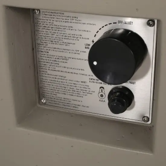 GDFStudio Fernhill Outdoor 50,000 BTU Lightweight Concrete Rectangular Fire Pit Table with Tank Holder, Light Gray image {7}