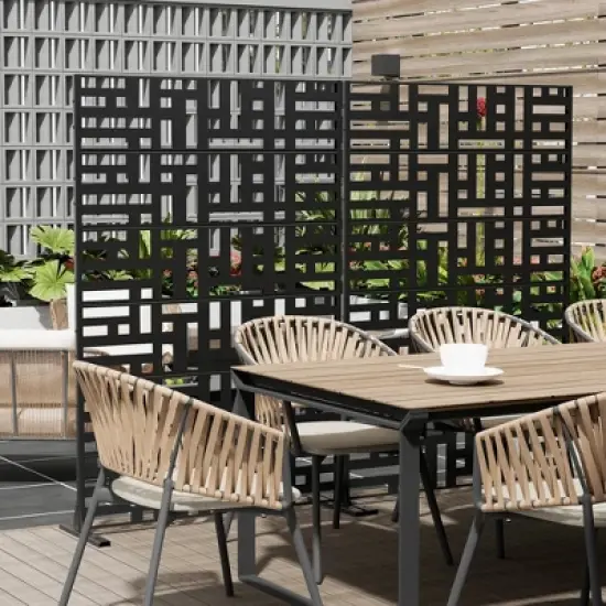 Lirago Outdoor Privacy Screen Privacy Fence Fence Panels Metal Garden Fencing - 72x47 image {2}