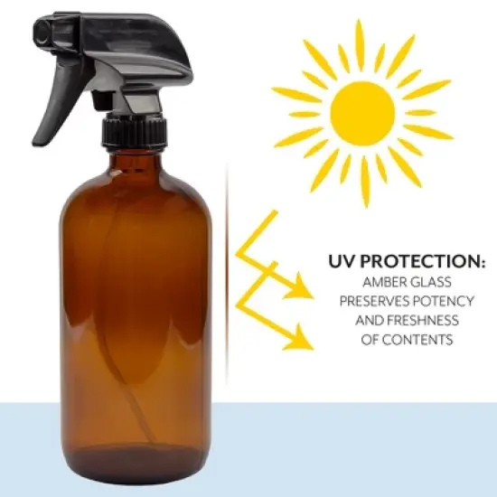 Cornucopia Brands 16oz Amber Glass Spray Bottles, 2pk; 3-Setting Sprayer Tops image {5}