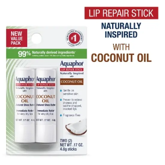 Aquaphor Lip Naturals-Coconut Blister Dual Pack - 0.7oz image {11}