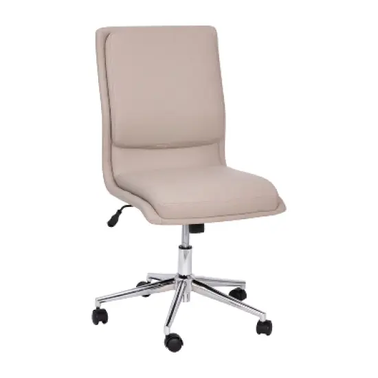 Merrick Lane Mid-Back Armless Home Office Chair with Height Adjustable Swivel Seat and Five Star Chrome Base image {11}